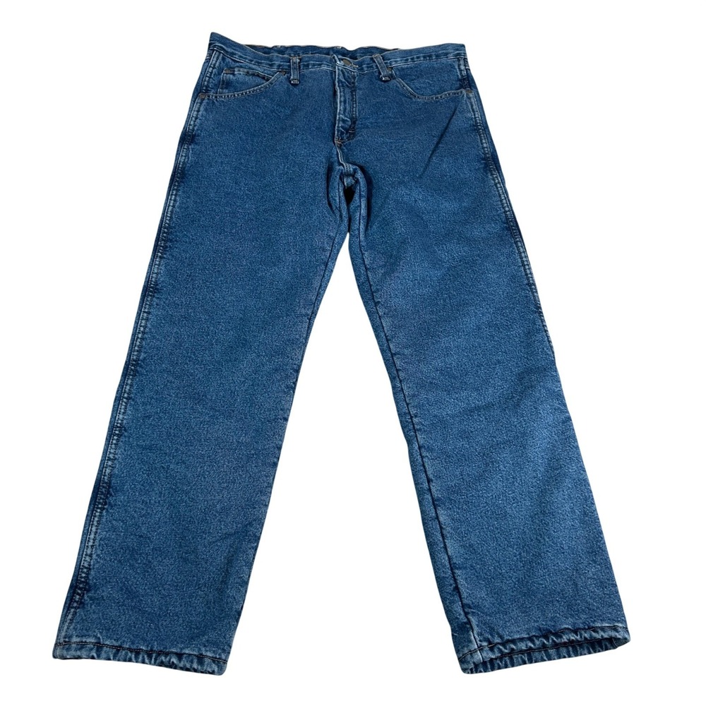 Wrangler Rugged Wear Mens 36x30 Red Quilted Flannel Lined Jeans 1033213SW Blue